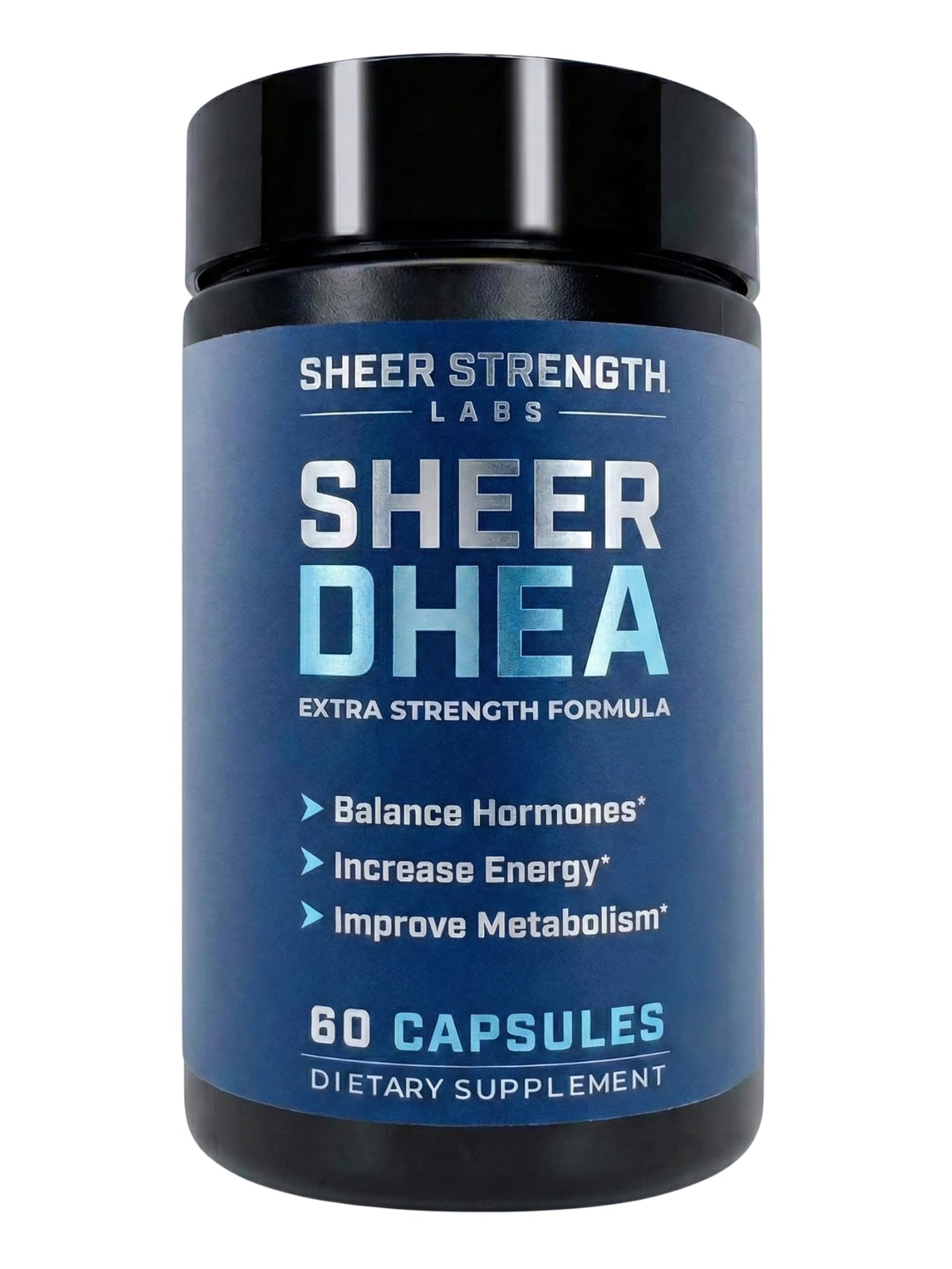 Sheer Strength Labs DHEA 100mg bottle for balanced hormones and support