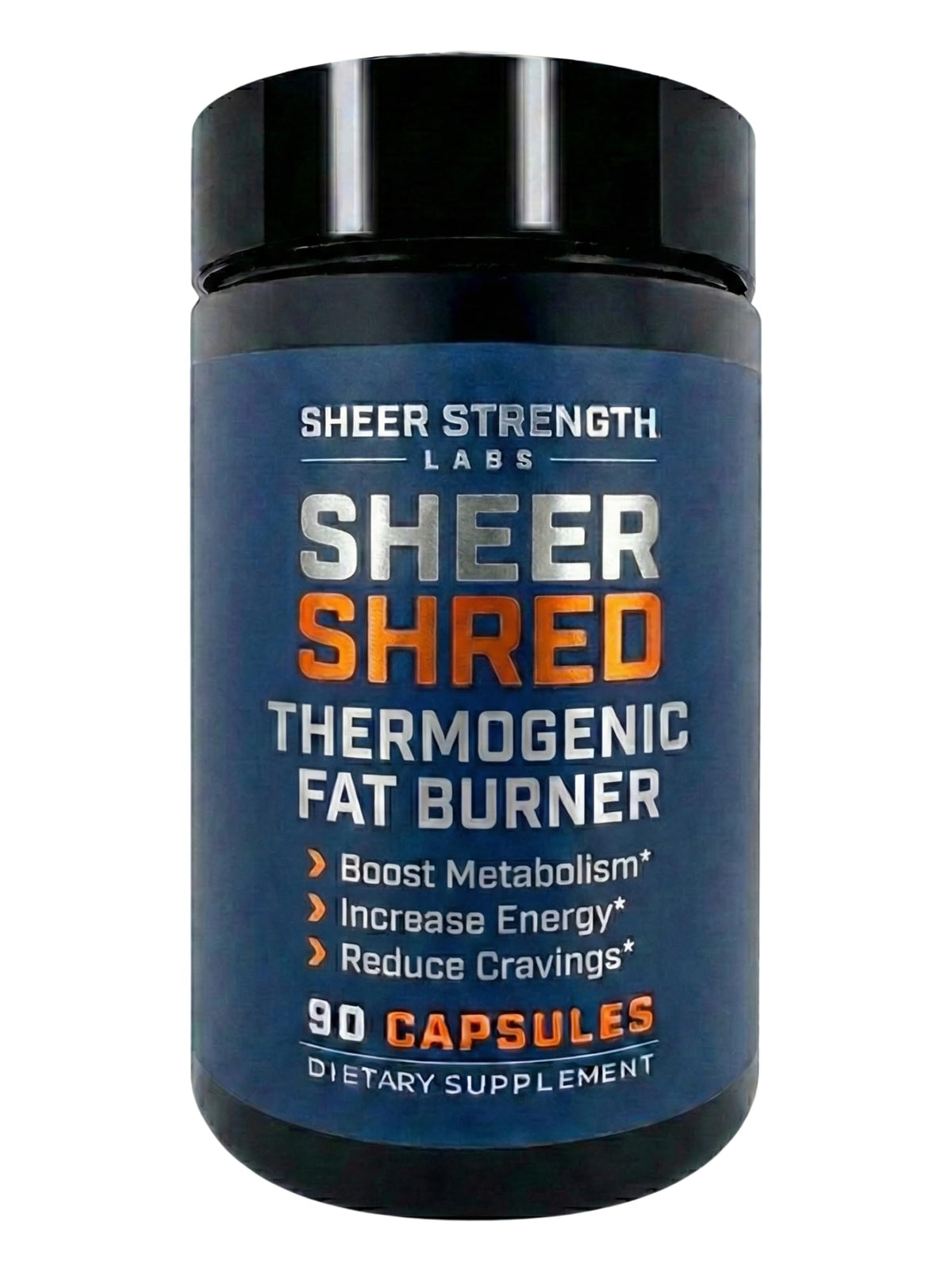 Sheer Strength Thermogenic bottle showing steady energy for workouts