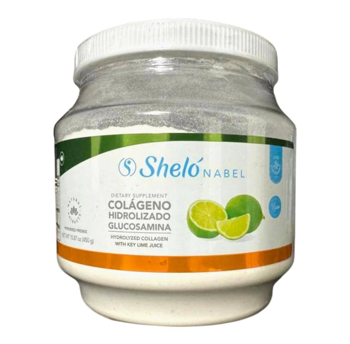 Sheló NABEL hydrolyzed collagen with glucosamine tub closeup for daily wellness
