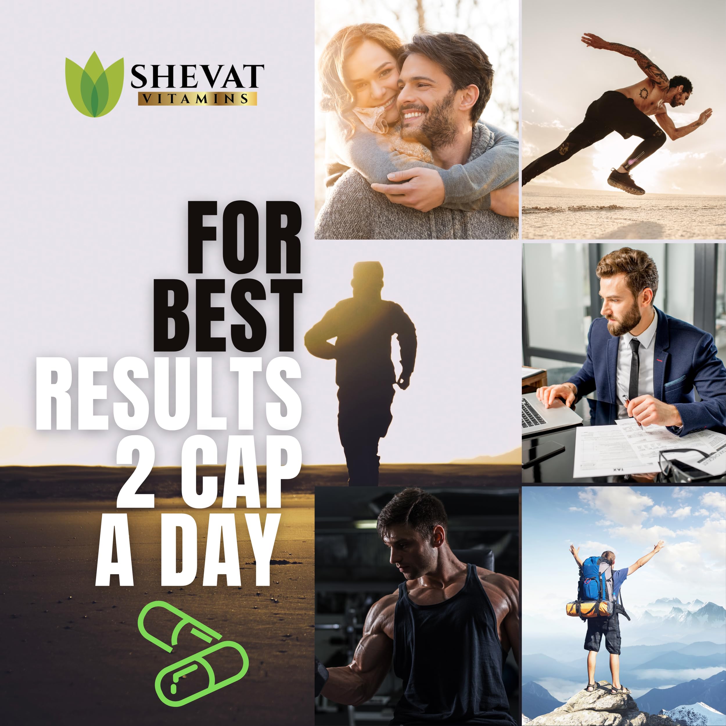 SHEVAT VITAMINS Shilajit capsules packaging, proudly made in the USA for quality assurance.