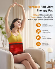 Back, neck, and shoulders use on SHEVIEW pad for relaxation.