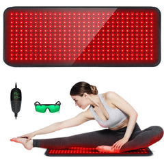 SHEVIEW red light pad laid out for full-body treatment support.
