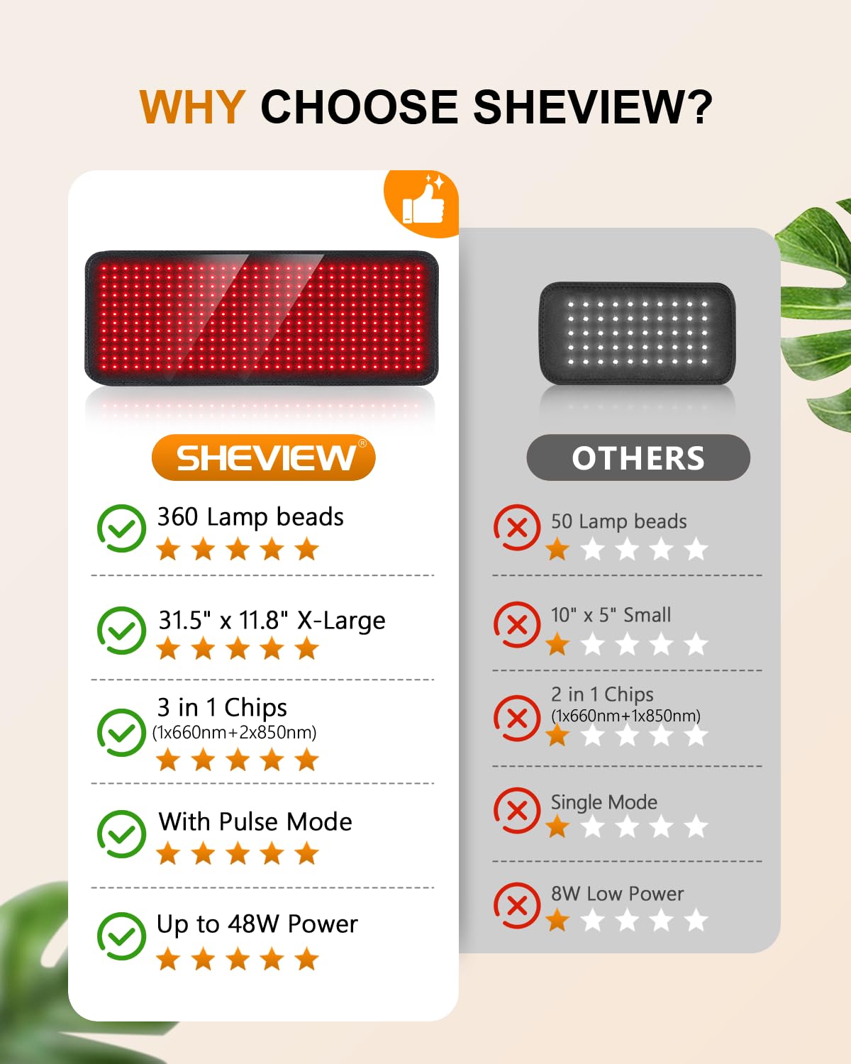 Timer and brightness controls on the SHEVIEW pad for customization.