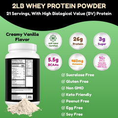 SHIFAA NUTRITION halal-certified vanilla whey powder tub supports lean muscle goals