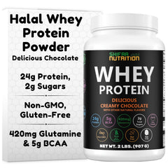 SHIFAA NUTRITION creamy chocolate whey protein tub for lean muscle support.