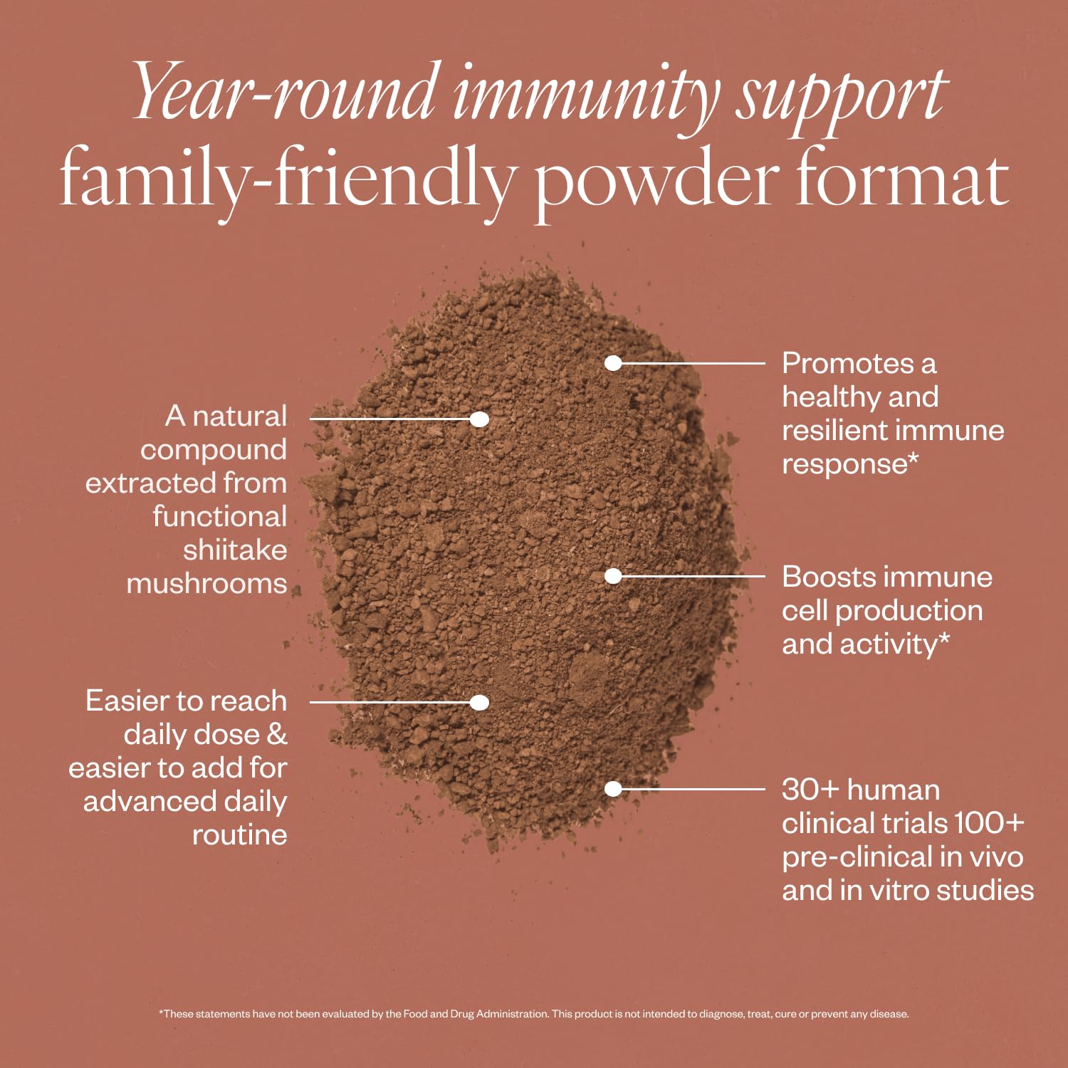 SHII AHCC powder dissolving quickly in water for easy mixing.
