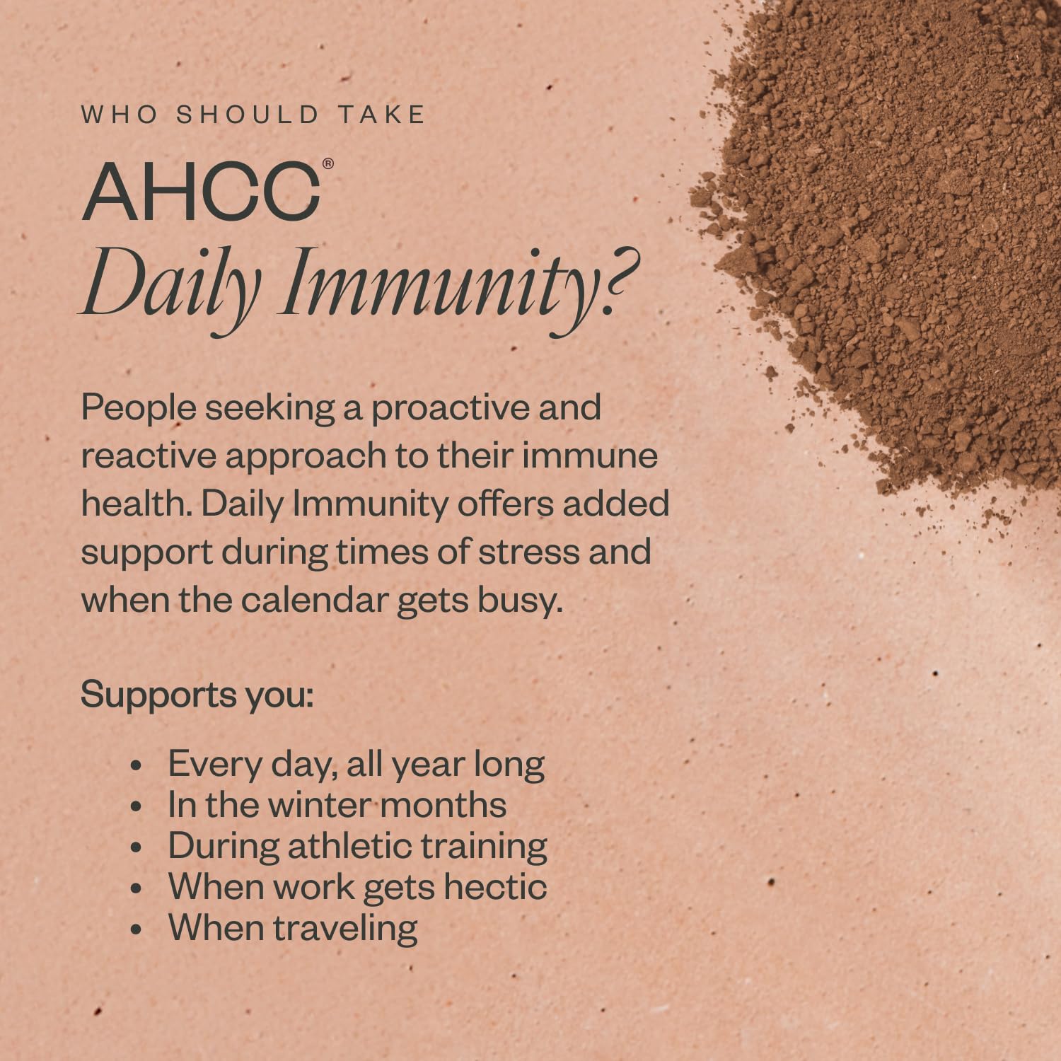 SHII AHCC powder in smoothie for tastier immune support.