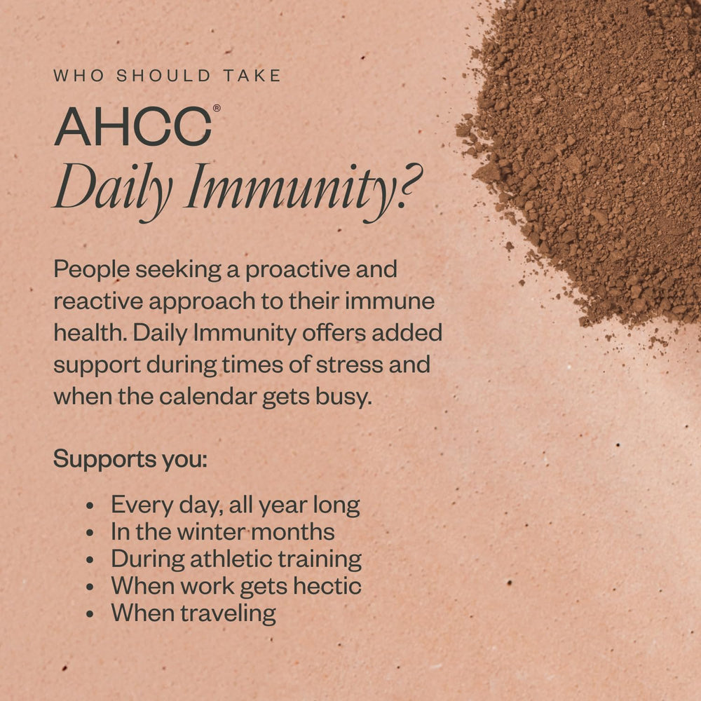 SHII AHCC powder in smoothie for tastier immune support.