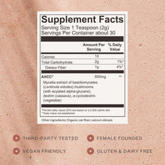 Scoop with SHII AHCC powder for precise daily dosing.