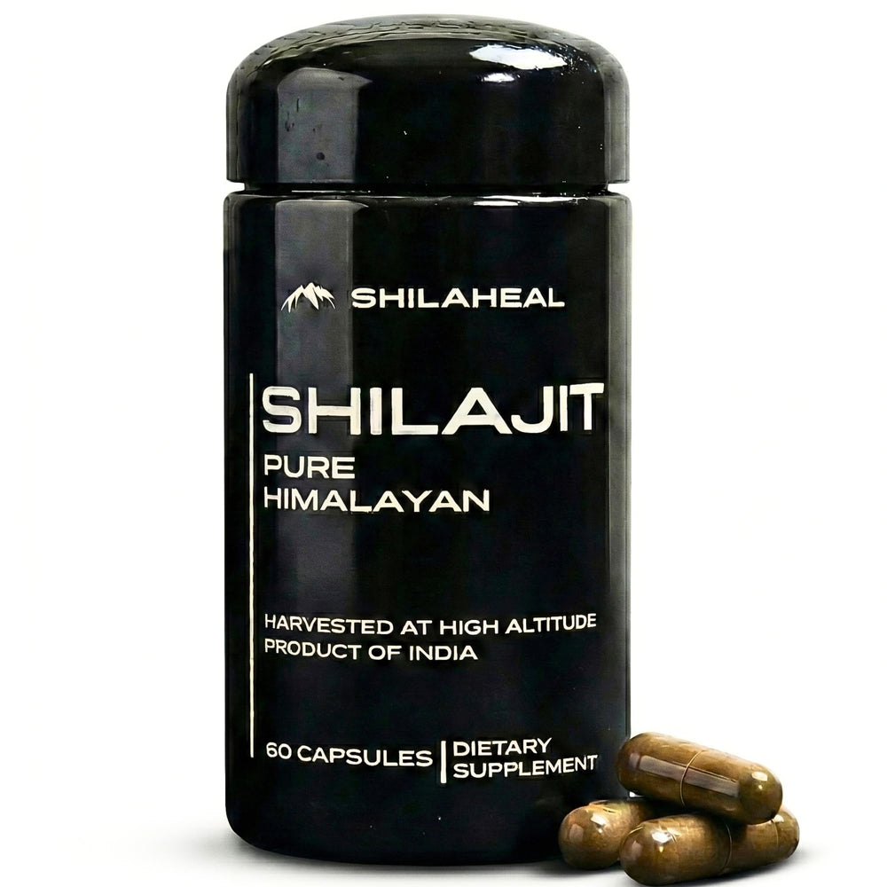 SHILAHEAL Himalayan Shilajit capsules bottle for daily vitality and convenience