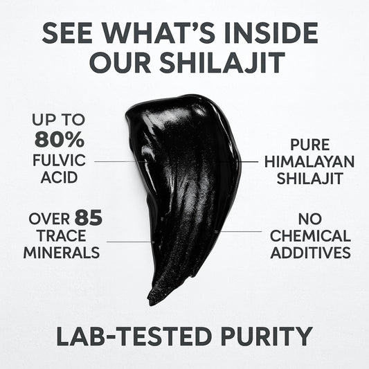 SHILAHEAL Shilajit resin with stainless steel spoon enables precise, mess-free dosing.
