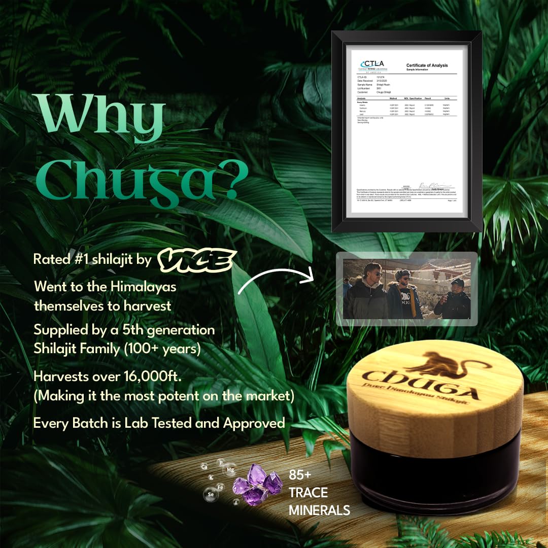 Chuga Shilajit resin closeup highlighting mineral richness and premium quality.