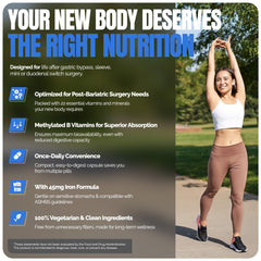 Shiny Leaf bariatric multivitamin nutrition label—22 nutrients for post-op support