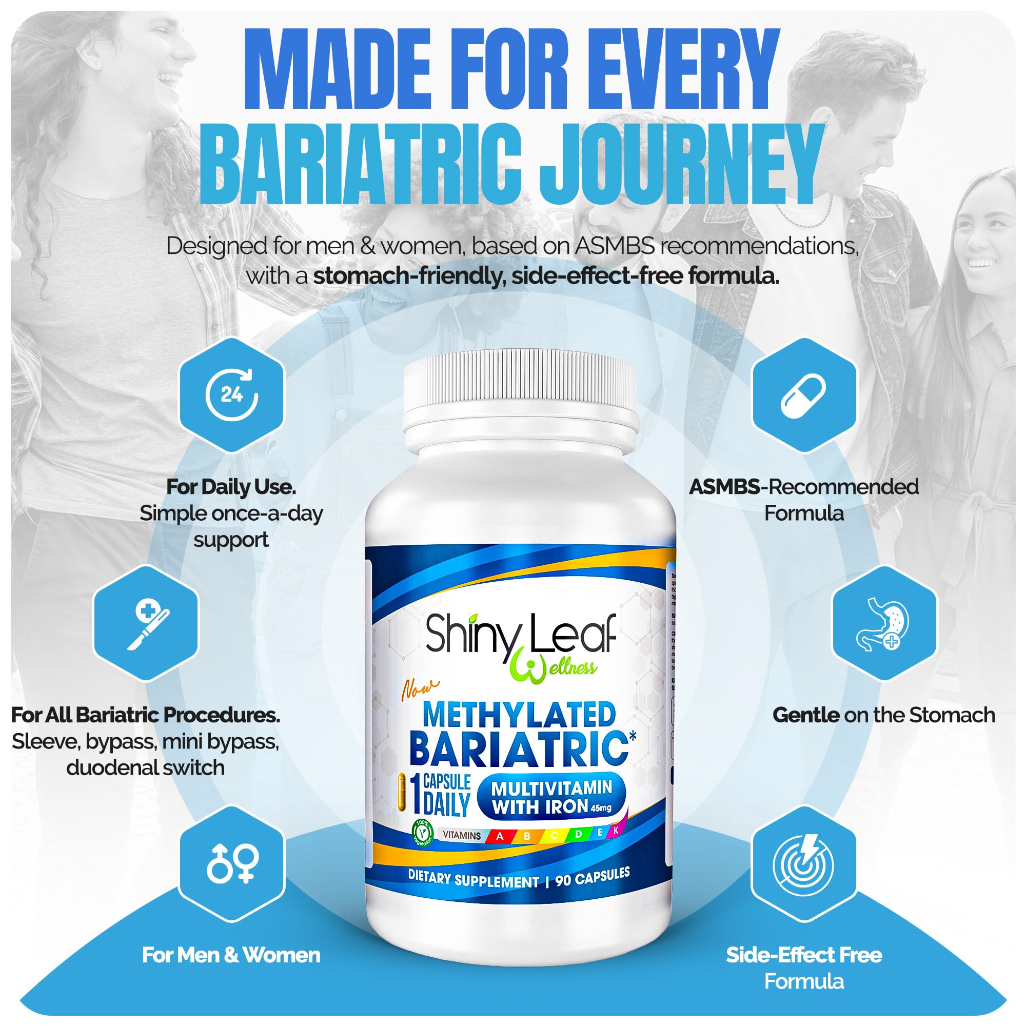 Shiny Leaf vitamin label with dosage info assists daily planning and adherence.