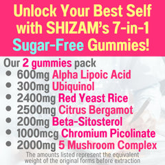 SHIZAM gummies being poured to show easy daily intake and flavor.