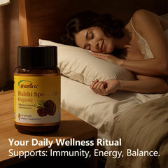 Golden droplets of Shomira Spore Oil indicate concentrated nutrients.