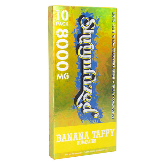 Shrumfuzed nootropic gummy 8000mg ingredients panel highlighting mushroom blend for cognitive support