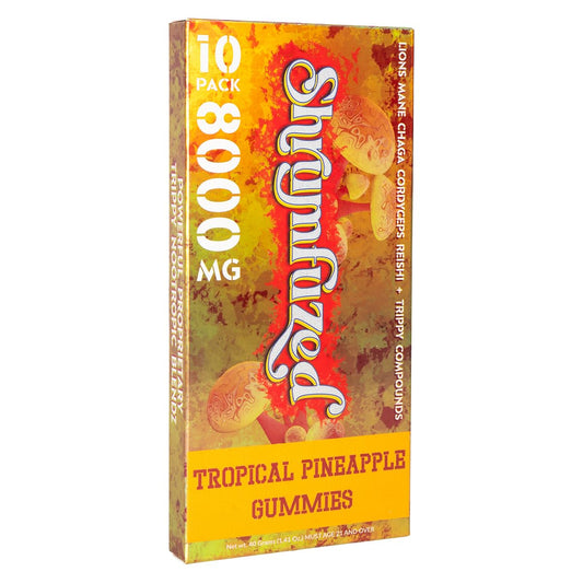 Shrumfuzed Reishi gummy bottle supports calm focus and steady energy.