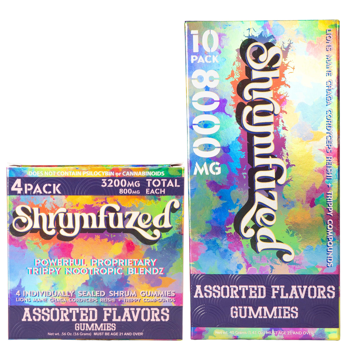 Shrumfuzed gummy bottle front supports daily focus and wellness