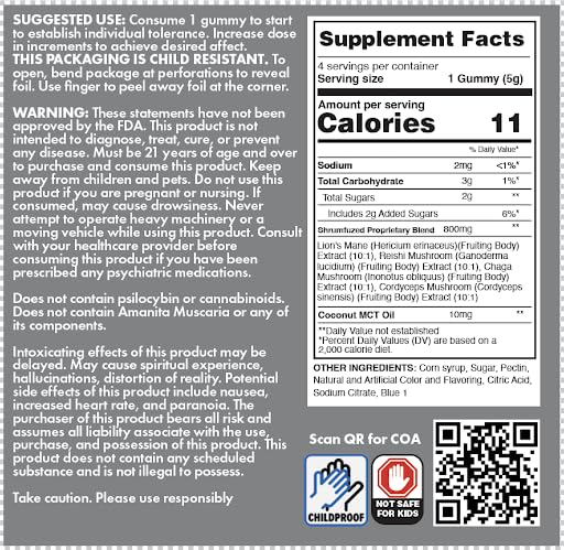 Shrumfuzed gummy chaga and cordyceps blend signals natural energy support