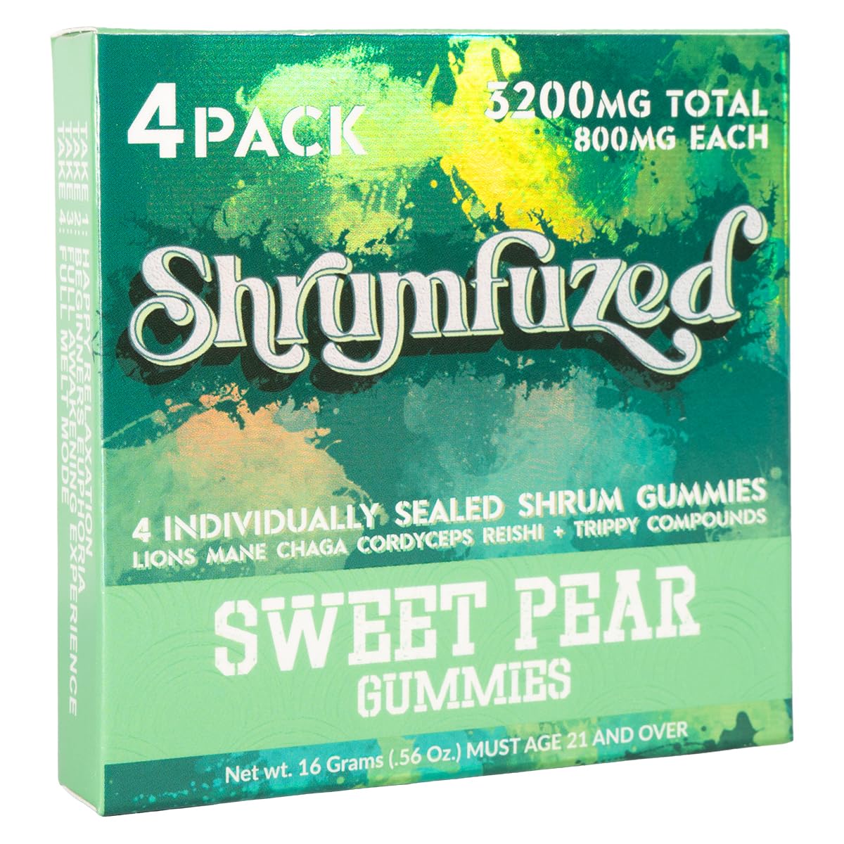 Shrumfuzed mushroom blend ingredients closeup: Lion's Mane, Reishi, Cordyceps, Chaga