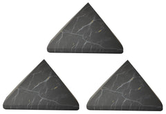 Shungite World 3pcs Shungite Pyramid unpolished 70mm balanced energy in living spaces