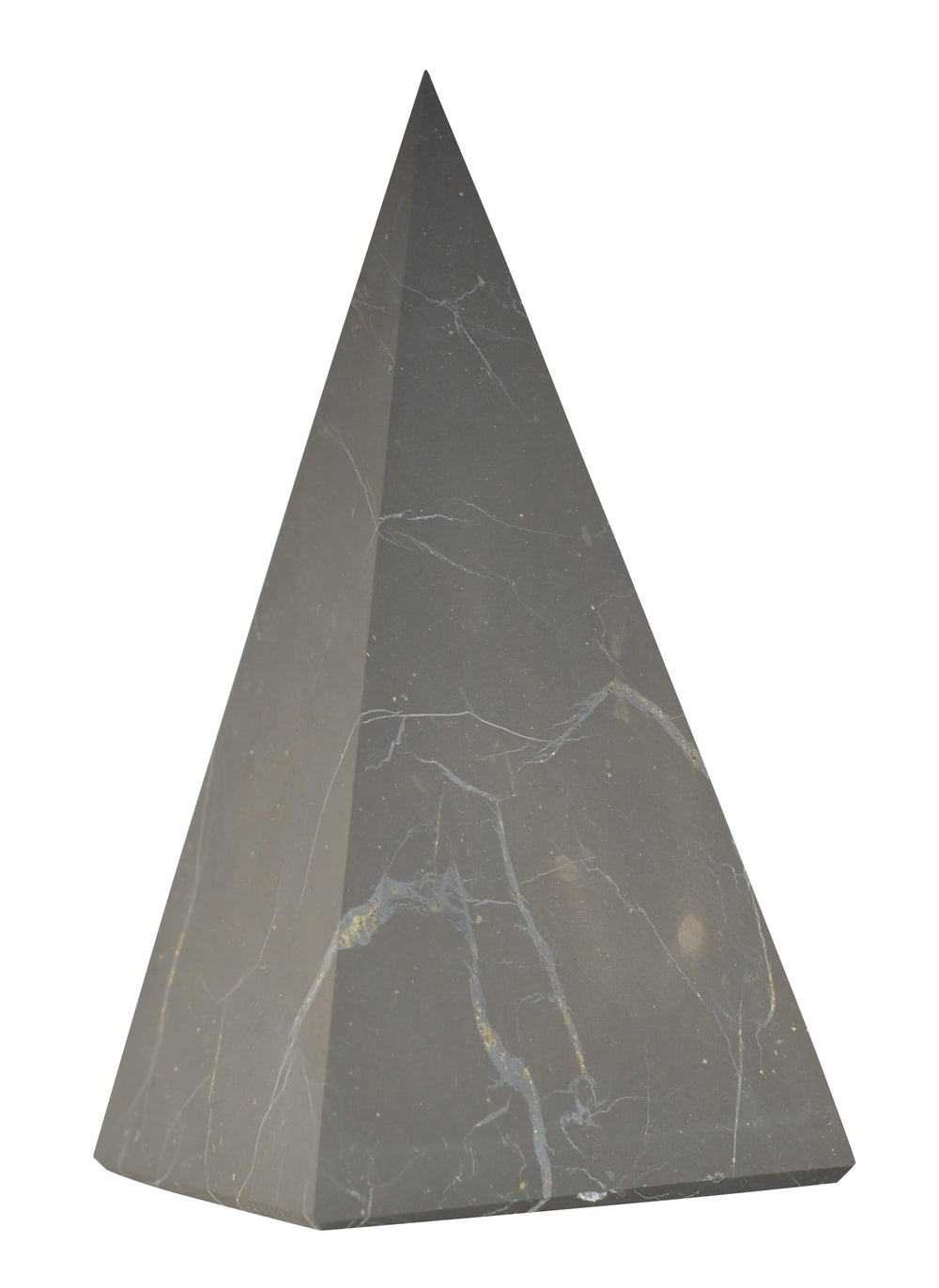 Shungite World authentic tall pyramid 70mm offering protective energy for home and desk