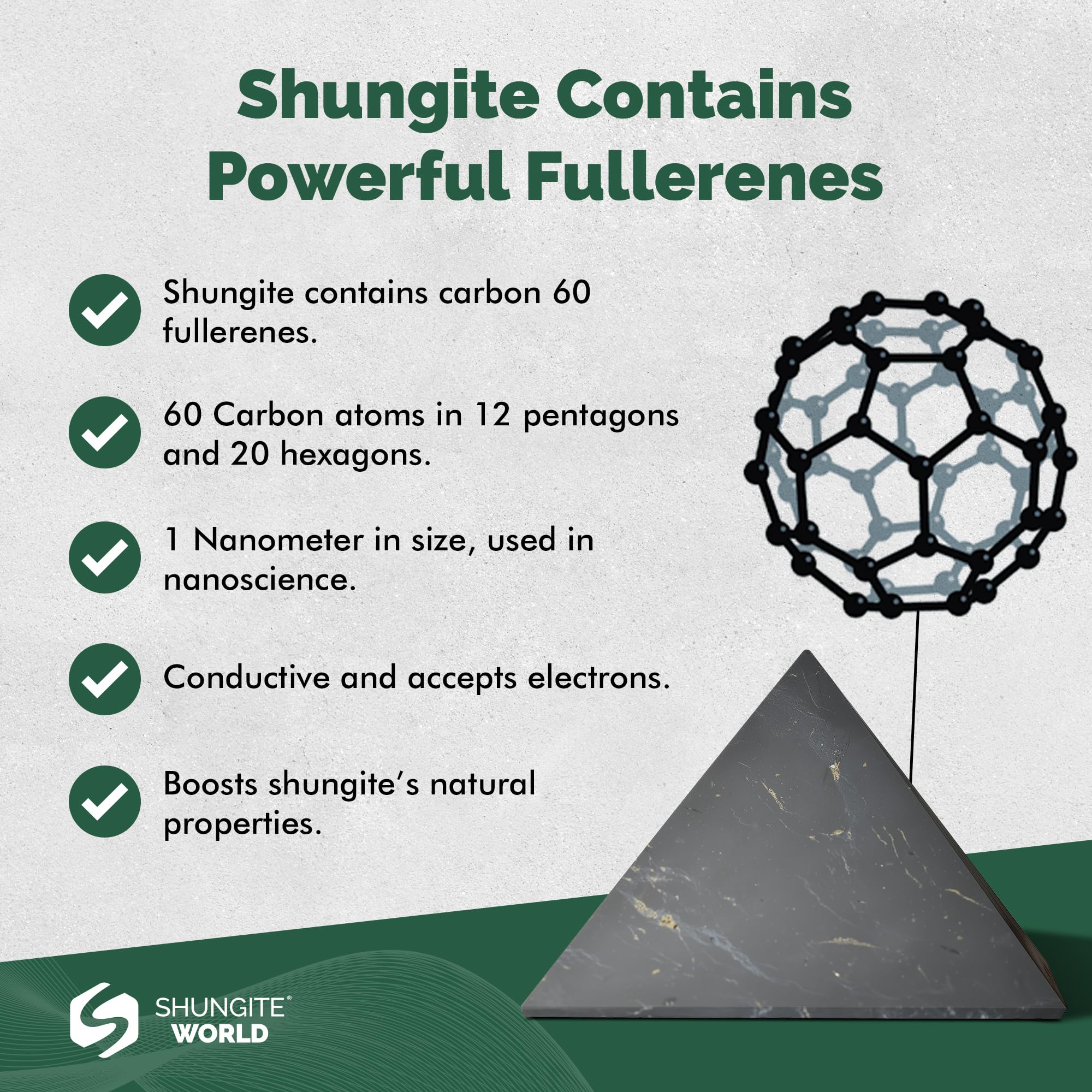Shungite World grounding pyramid anchors living room energy and ambiance.