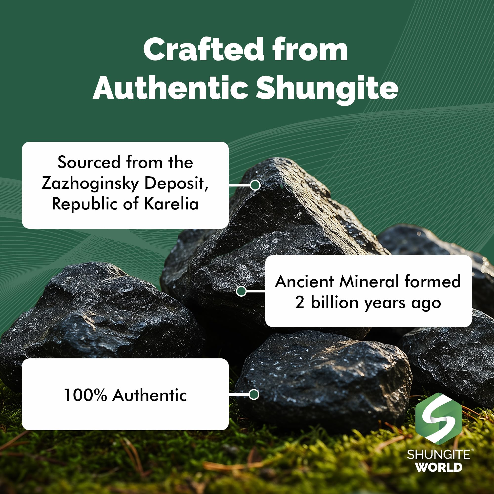 Shungite World pyramid complements meditation spaces and crystal grids.