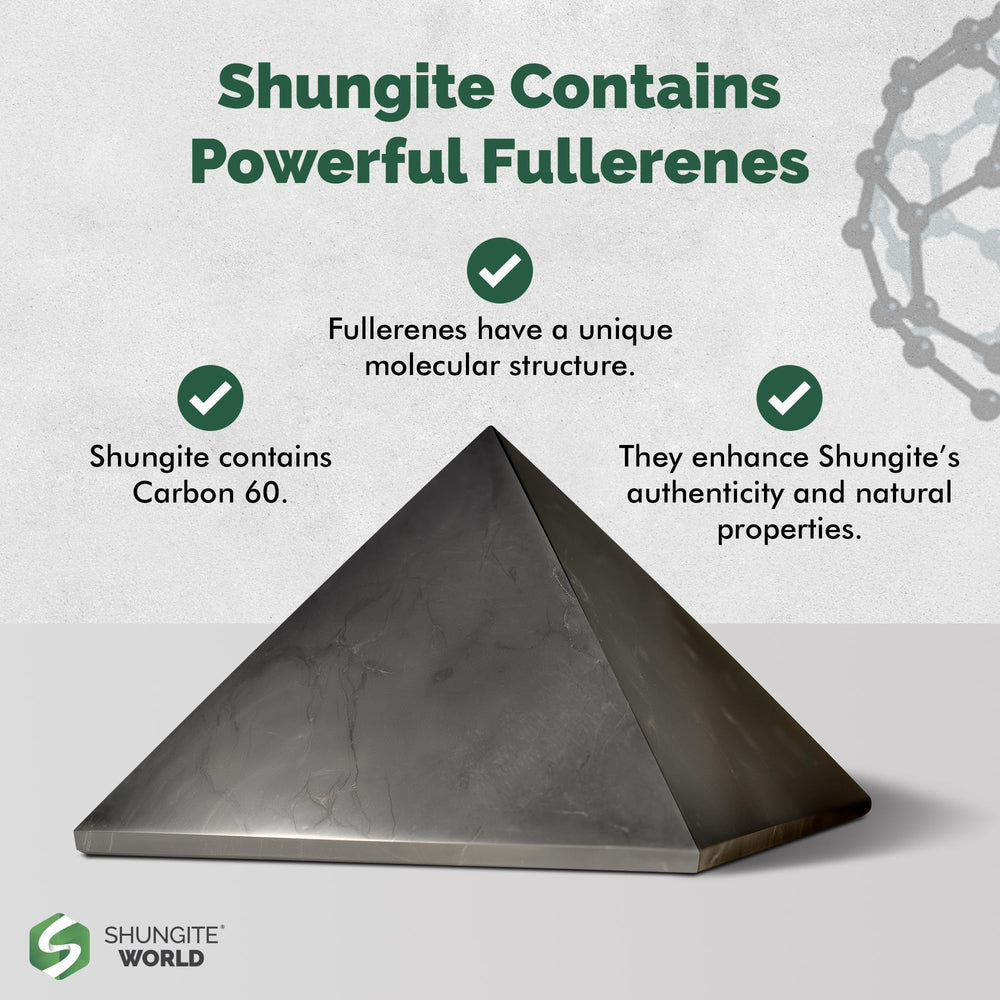 Shungite World energy-balancing pyramid ideal for meditation and grounding rituals.