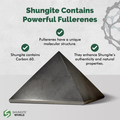 Shungite World energy-balancing pyramid ideal for meditation and grounding rituals.