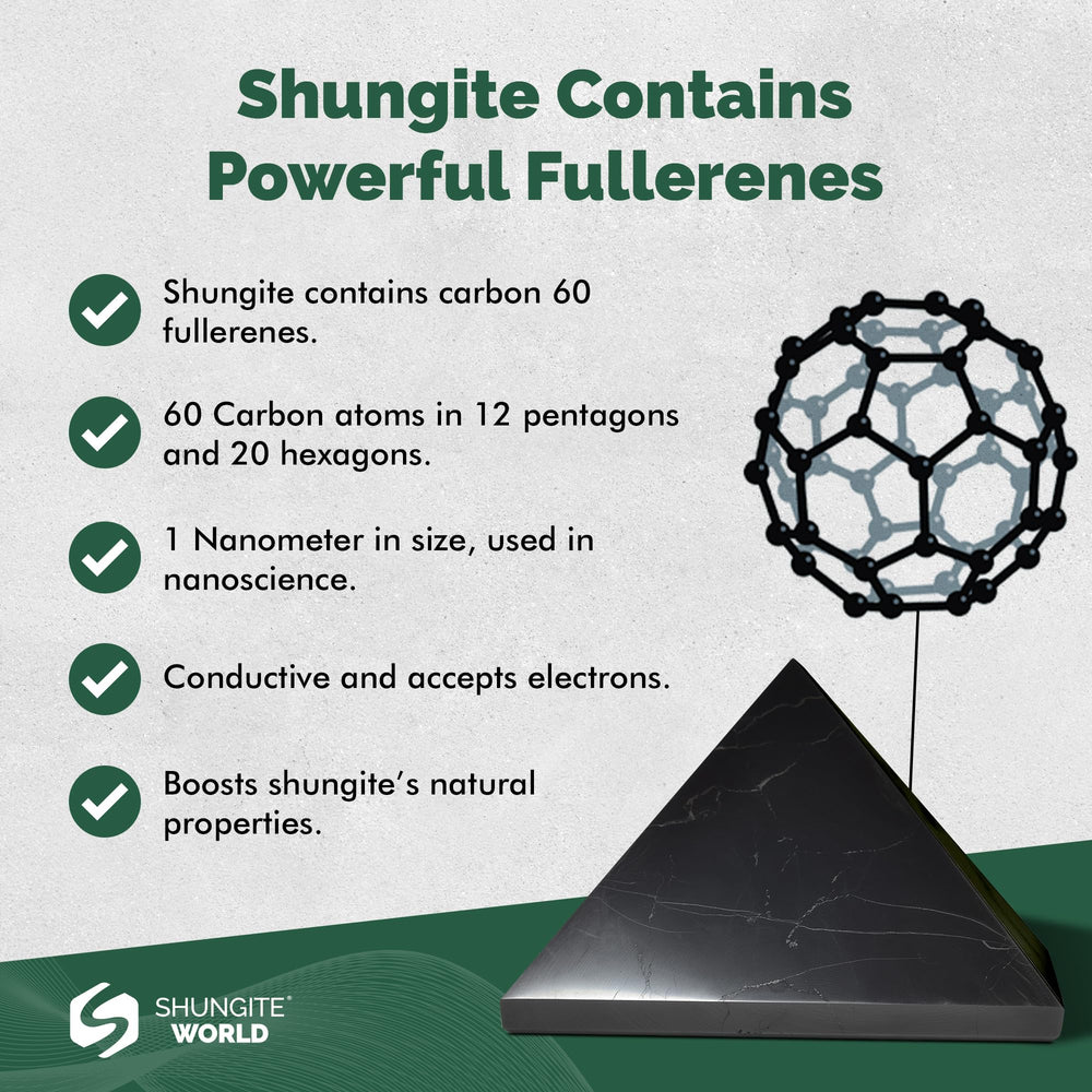 Shungite World pyramid creates spa-like ambiance for mindful relaxation.