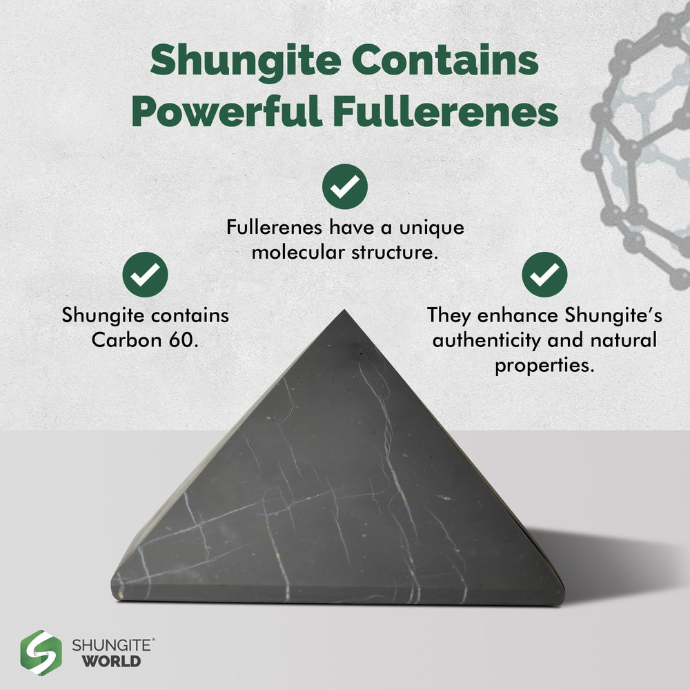 Shungite World pyramid beside router for energy balancing around wifi