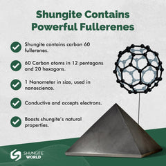 Shungite World zen decor pyramid pairs with crystals for serene space.