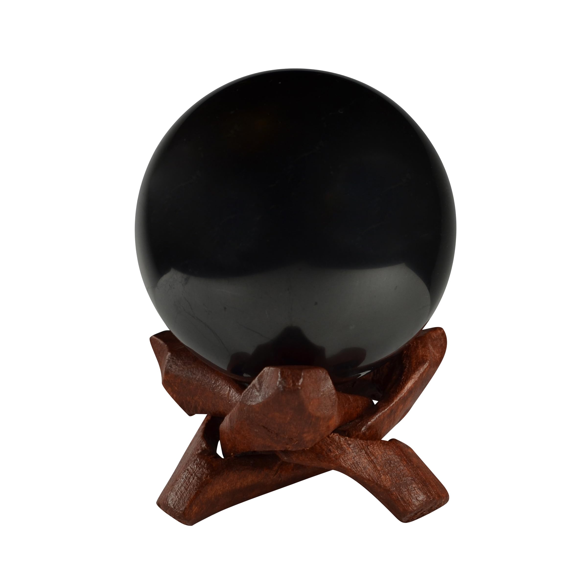 Shungite World shungite sphere 60mm displayed for grounding and calm