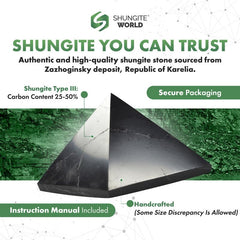 Shungite World two-pcs pyramids set, 70mm, versatile for home or office corners