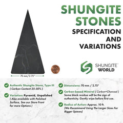 Shungite World unpolished pyramid 70mm enhances calm and focus in study spaces