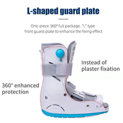 Shuyan Jiao plastic shell protects the ankle during recovery.
