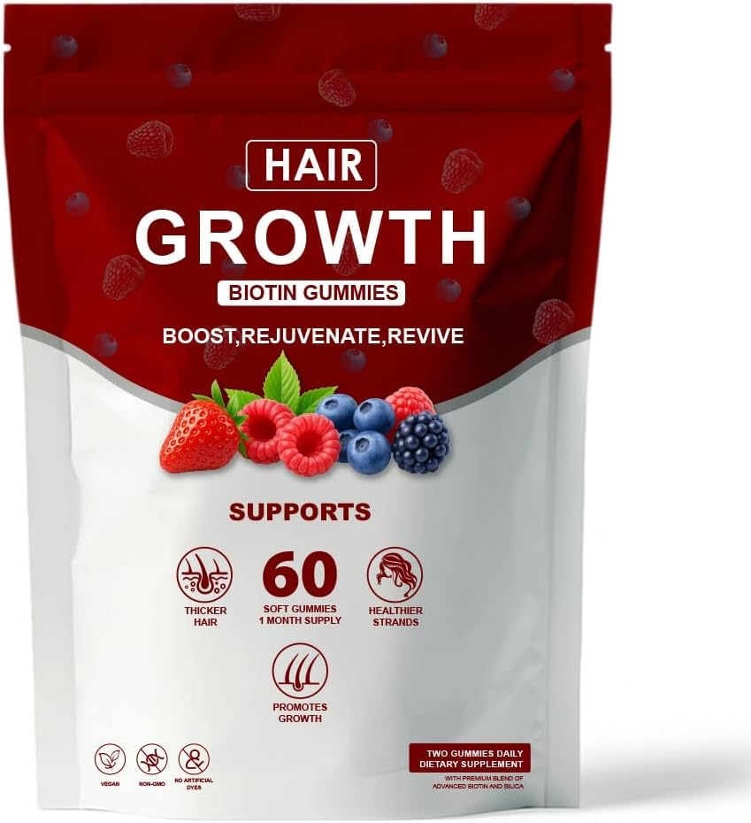 Shwfhi Hair Growth Gummies bottle on a vanity may support hair strength.