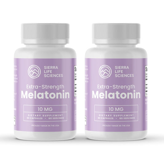 SIERRA LIFE SCIENCES melatonin bottle cap close-up for a calming bedtime routine.