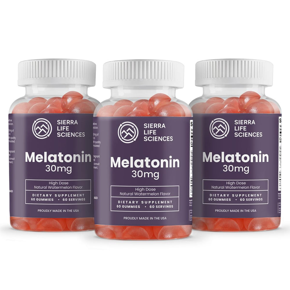 SIERRA LIFE SCIENCES melatonin gummy bottle front for easy nightly sleep support