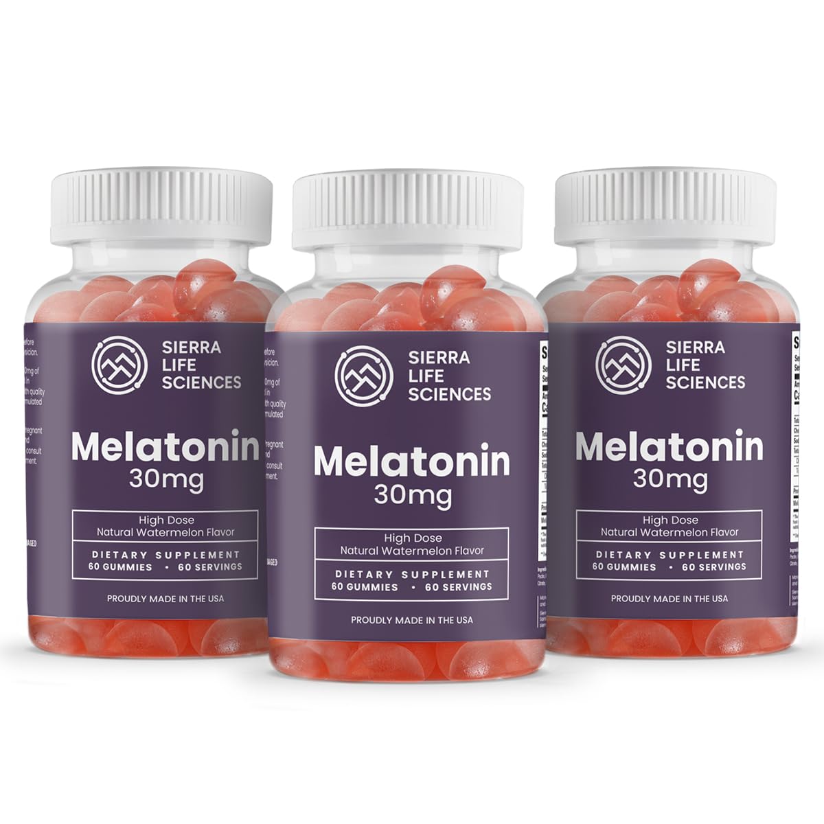 SIERRA LIFE SCIENCES melatonin gummy bottle front for easy nightly sleep support