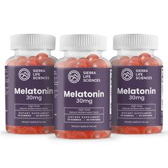 SIERRA LIFE SCIENCES melatonin gummy bottle front for easy nightly sleep support