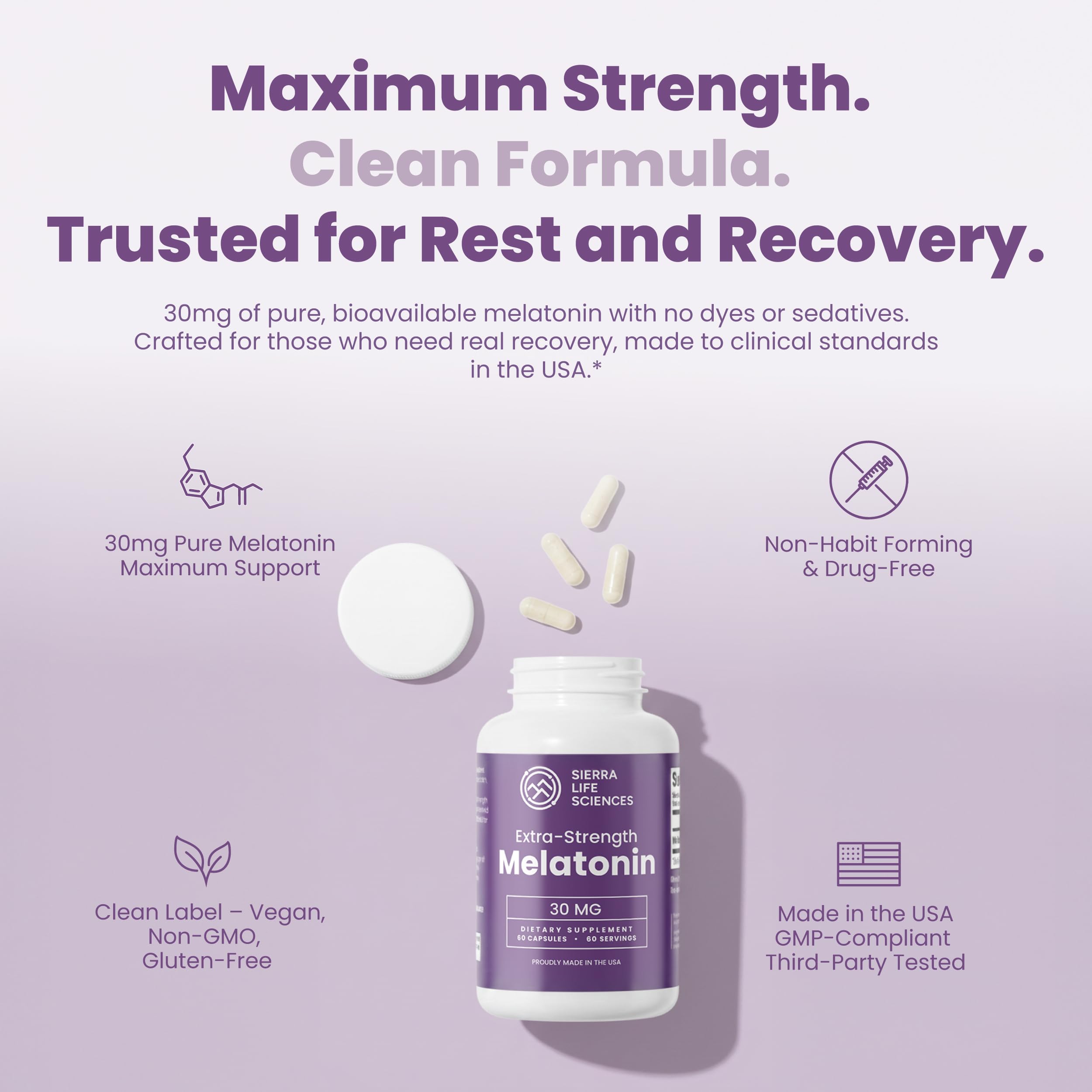 SIERRA LIFE SCIENCES melatonin supports circadian balance for a steady sleep-wake cycle.