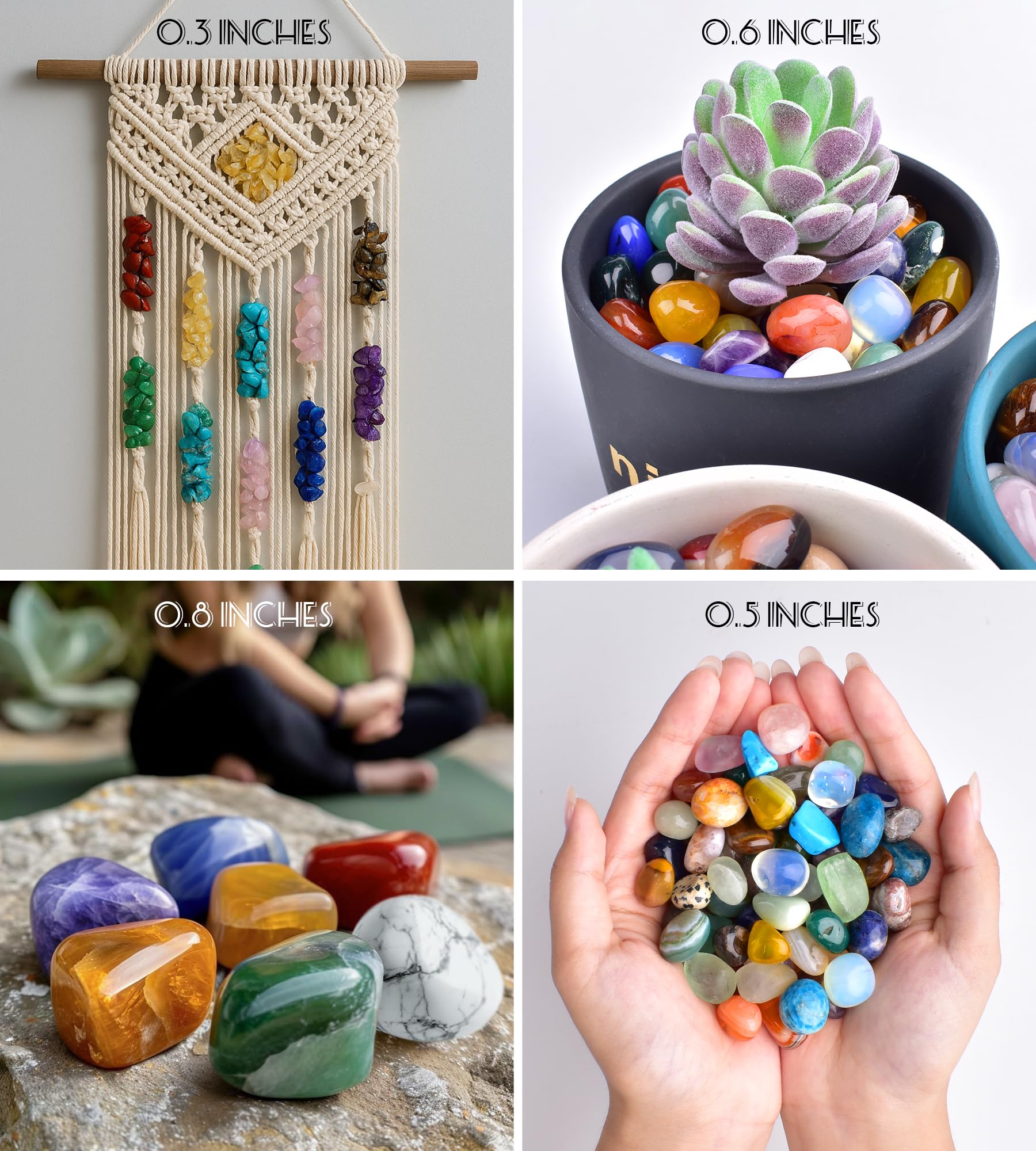 SigMntun crystal assortment showcased in assorted sizes for variety and creativity.