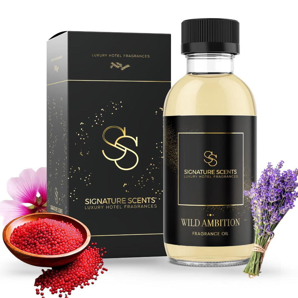 Signature Scents Wild Ambition diffuser bottle for bold hotel-inspired ambiance