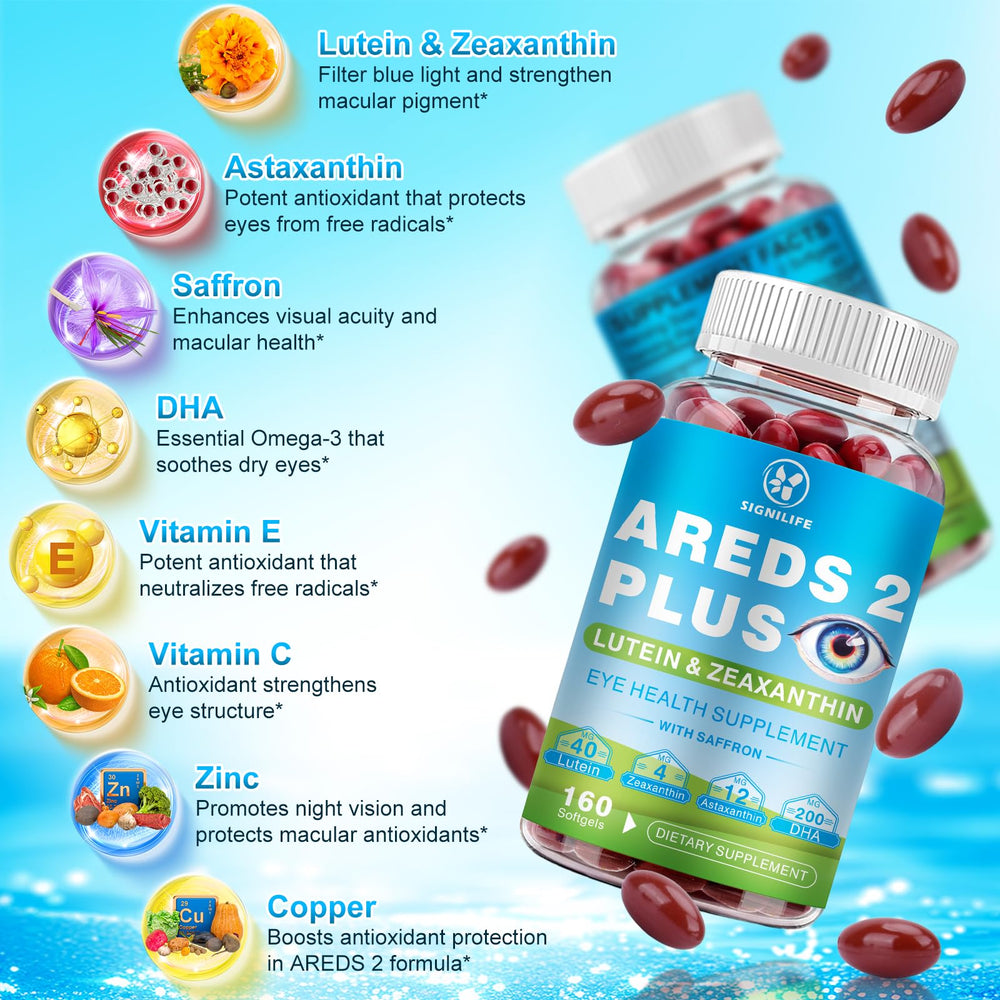 SIGNILIFE blue-light protection capsules suggesting reduced digital strain during screen time.