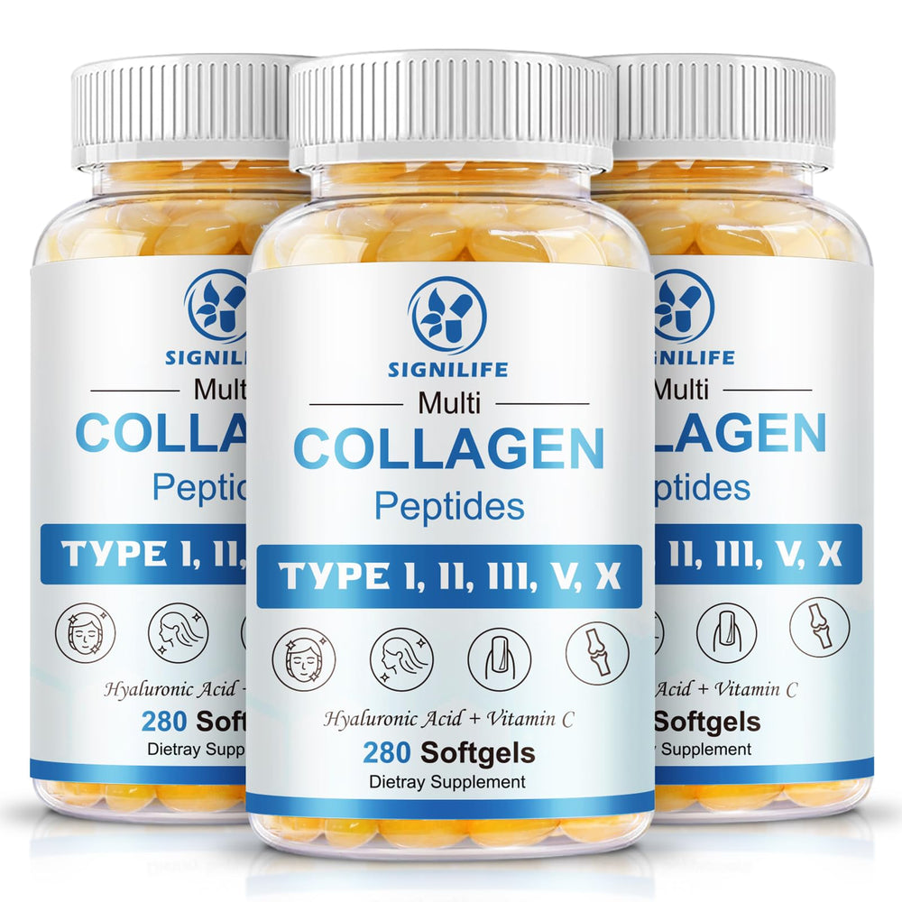 SIGNILIFE multi collagen softgels bottle for daily skin, hair and nails support.