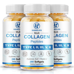 SIGNILIFE multi collagen softgels bottle for daily skin, hair and nails support.
