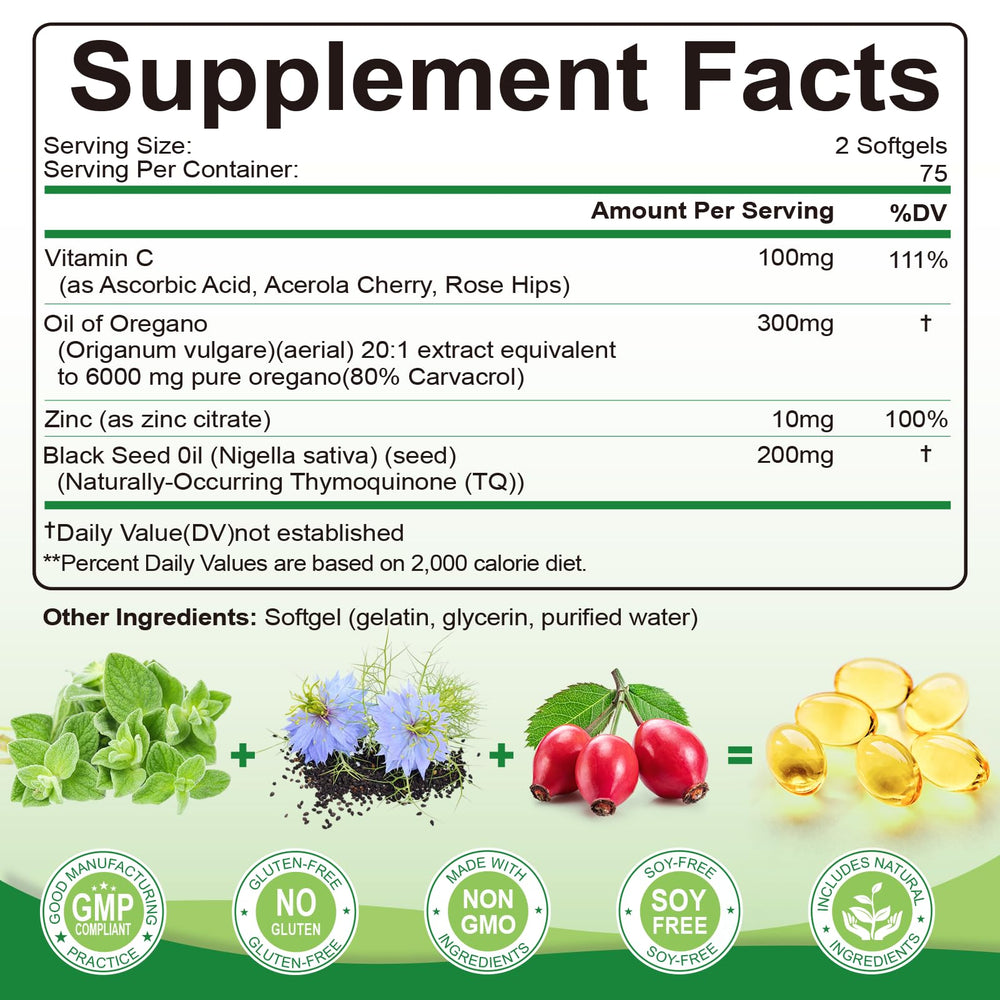 SIGNILIFE oregano oil softgels closeup emphasizing robust bioactives.
